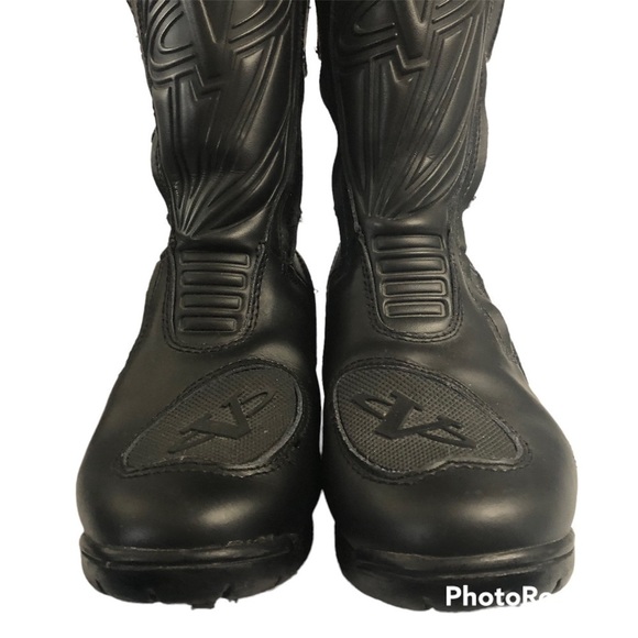 VEGA Nitro Double Zipper Moto Leather Touring Boots Black Calf Height size 8 main image 8